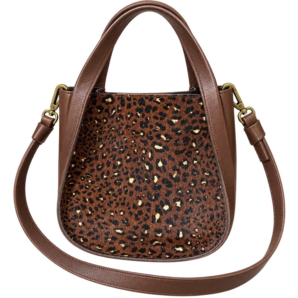 Madewell Brown Leather Calf Hair Leopard Sydney Crossbody Shoulder Bag